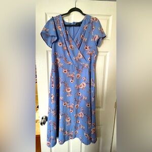Lauren - Powder blue floral dress